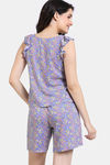 Zivame Floral Pop Woven Short Set - Dutch Canal — thumbnail 4